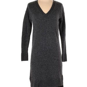 J.Crew charcoal gray V-neck sweater dress wool alpaca small women’s